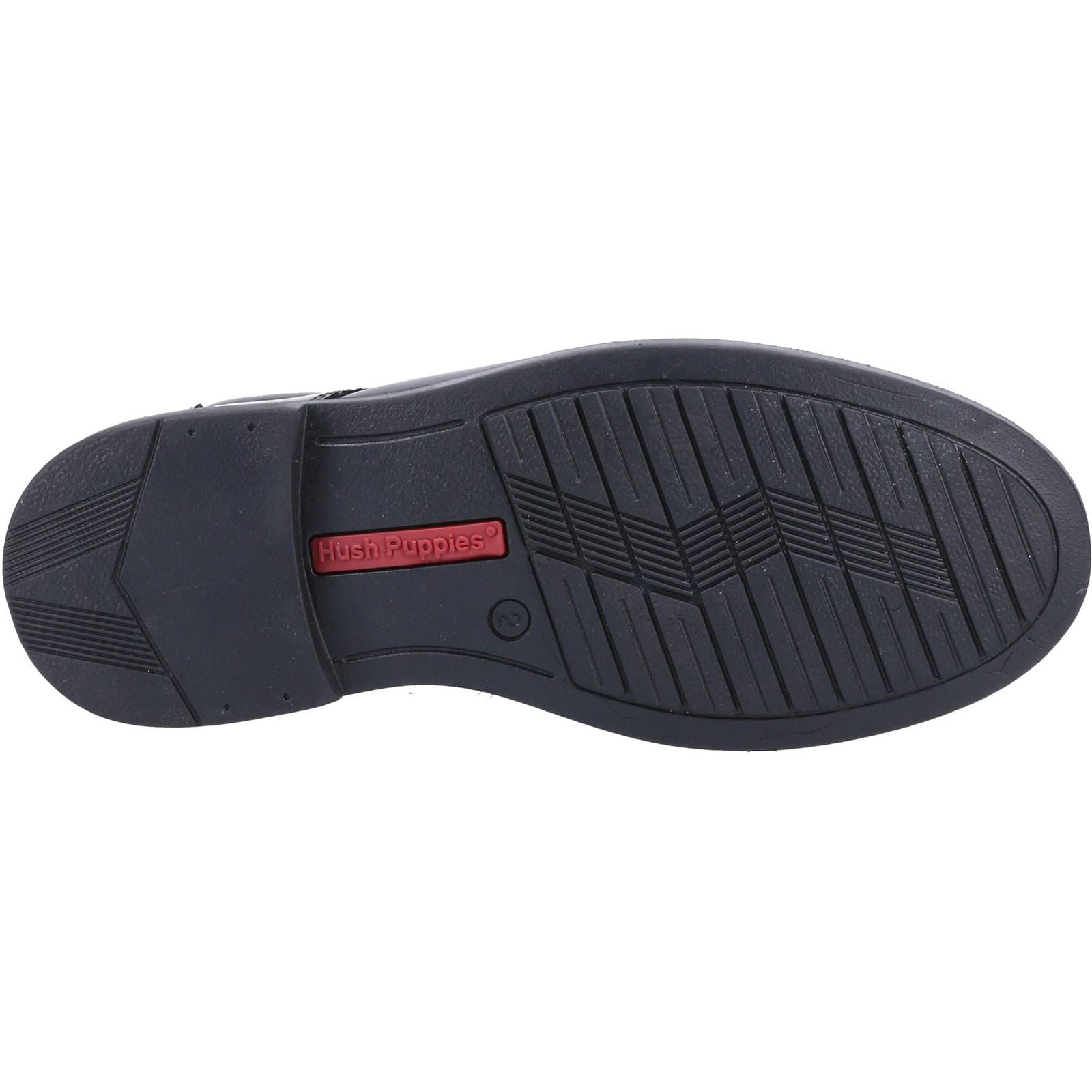 Hush Puppies Tim Youth Boy's Black Leather Shoes