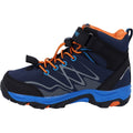 Hi-Tec Blackout Mid Synthetic Soft Shell Junior Navy/Orange/Lake Blue Hiking Boots