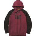 Caterpillar Raglan Cotton Men's Red Hooded Sweatshirt