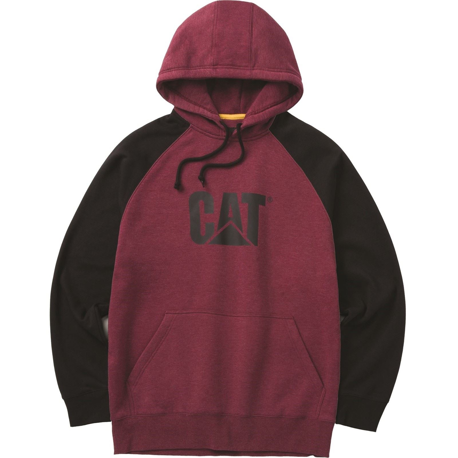 Caterpillar Raglan Cotton Men's Red Hooded Sweatshirt