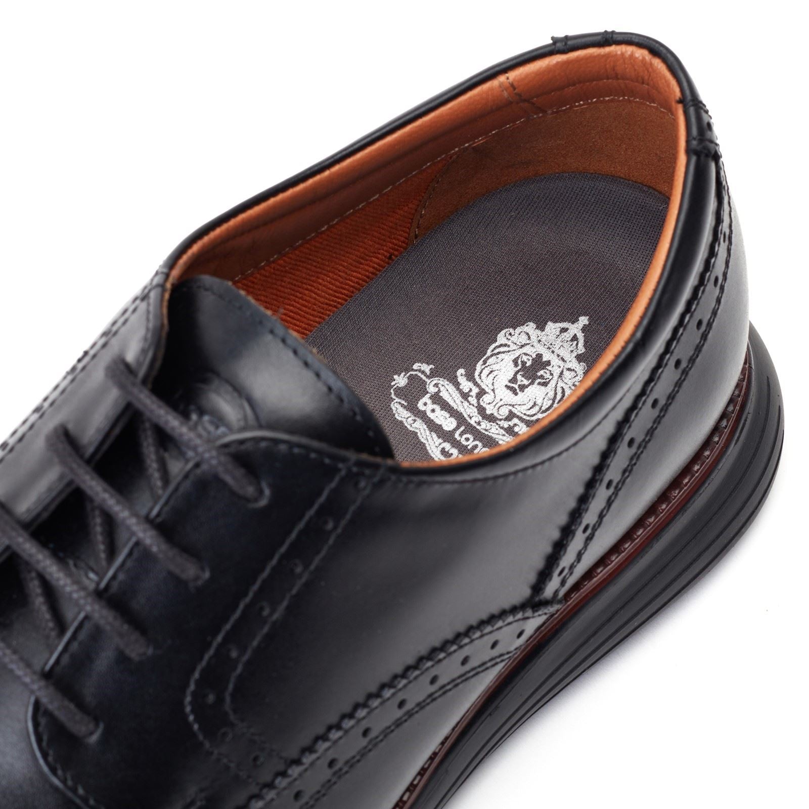 Base London Flight Leather Men's Black Brogues Shoes