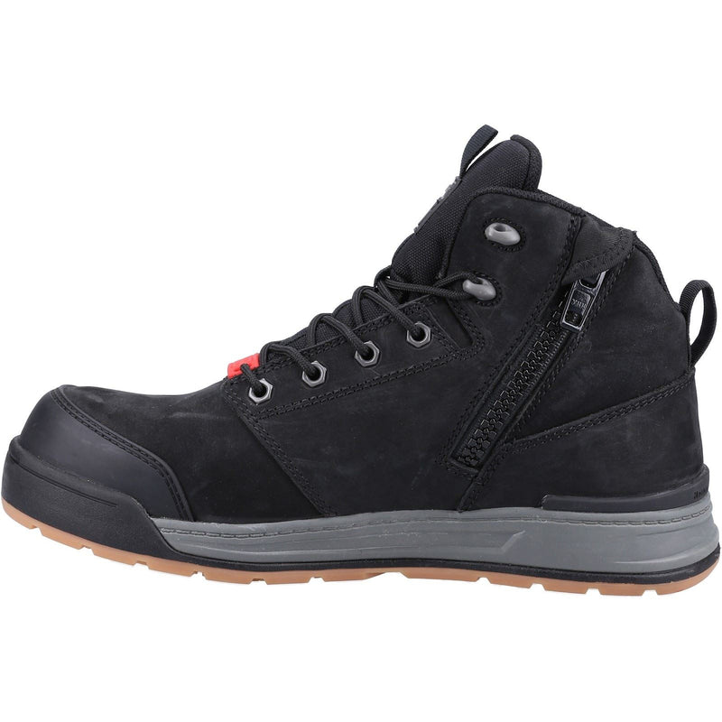 Hard Yakka 3056 Lace Zip Leather Black Safety Boots