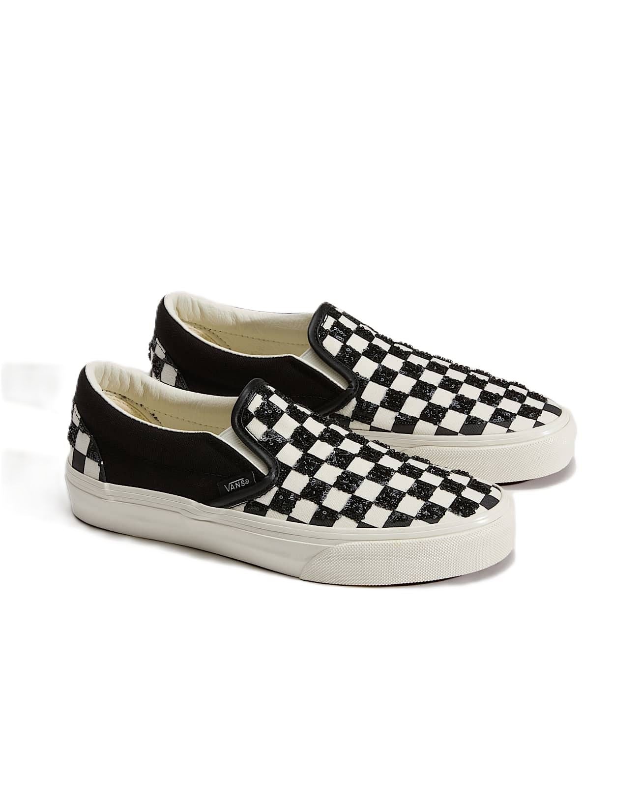 Vans Classic Slip-On Women's Canvas Black/White Beaded Checkerboard Trainers