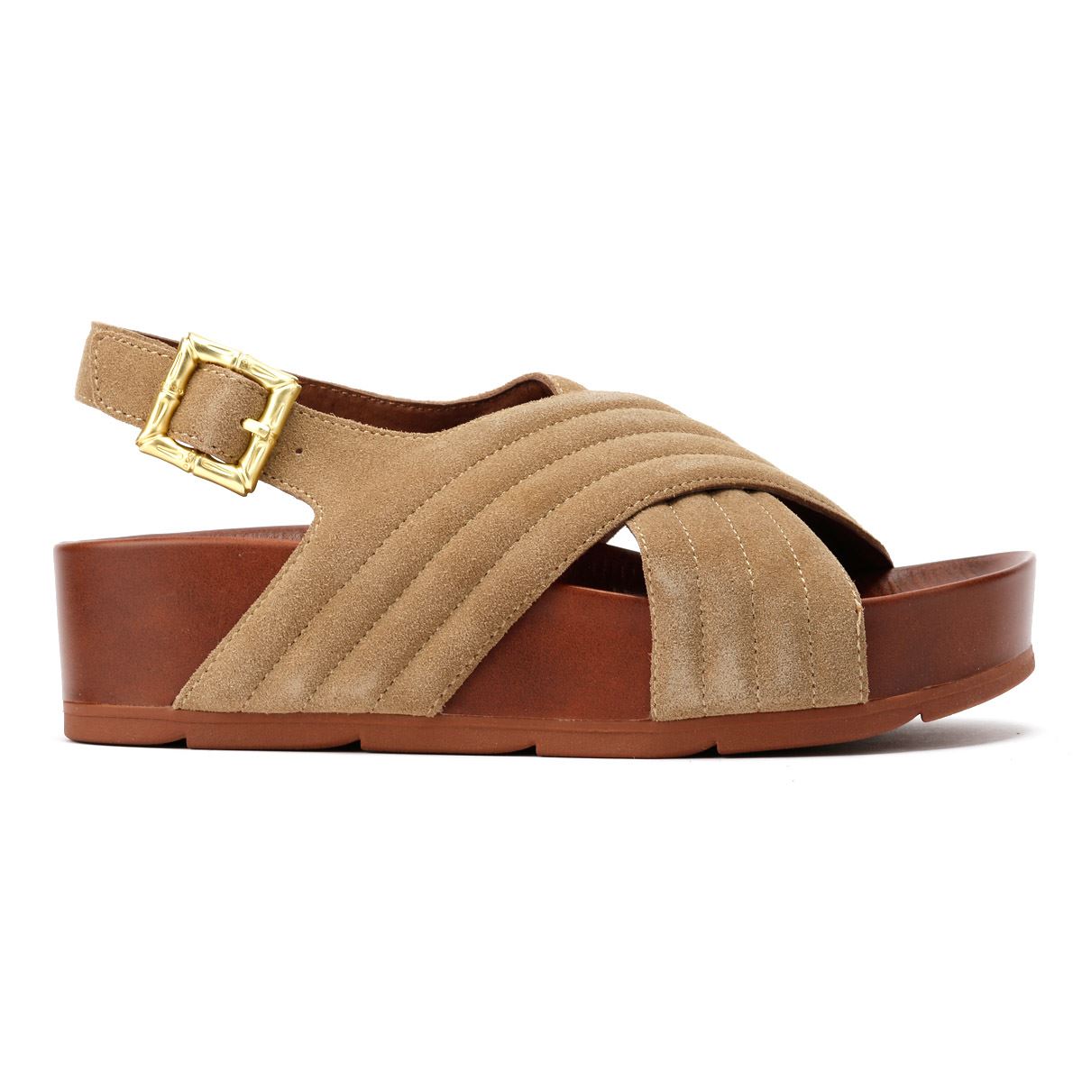 Desert Fleur Sparks Suede Women's Taupe Sandals