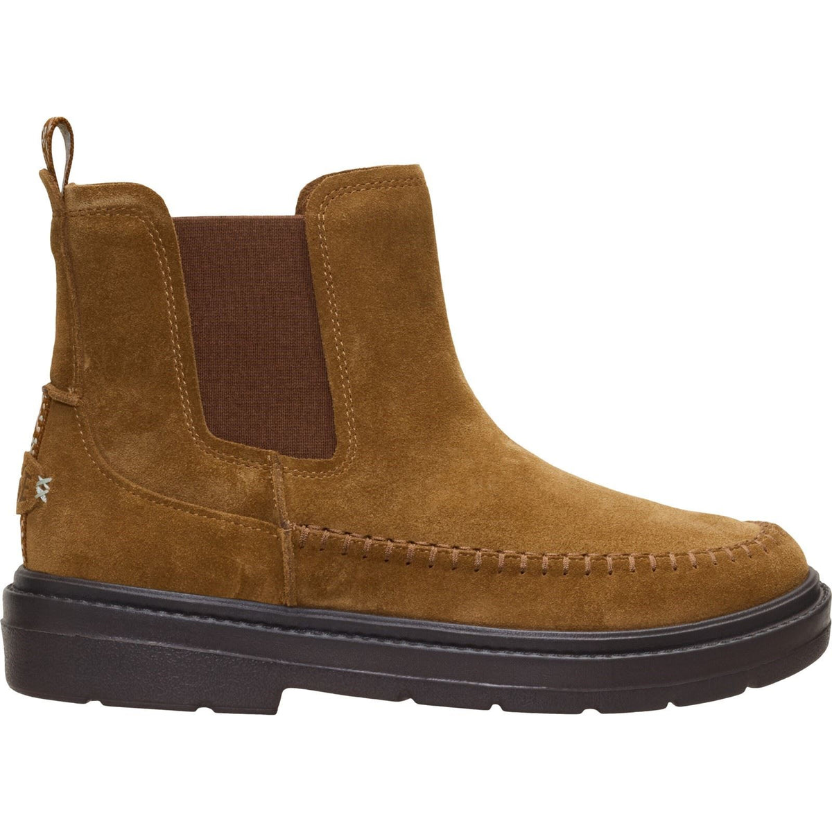 HEYDUDE Sienna Leather Women's Cognac Flat Chelsea Boots