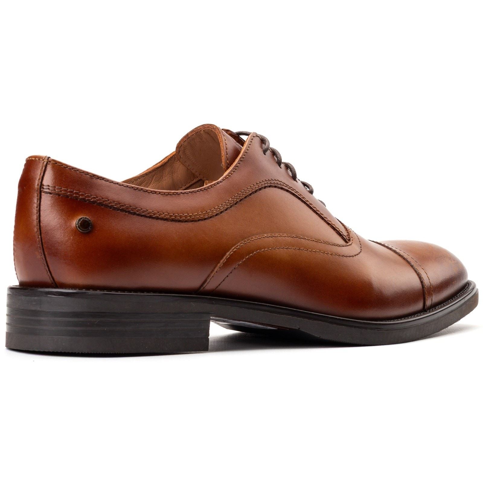 Base London Lapel Leather Men's Tan Oxford Shoes