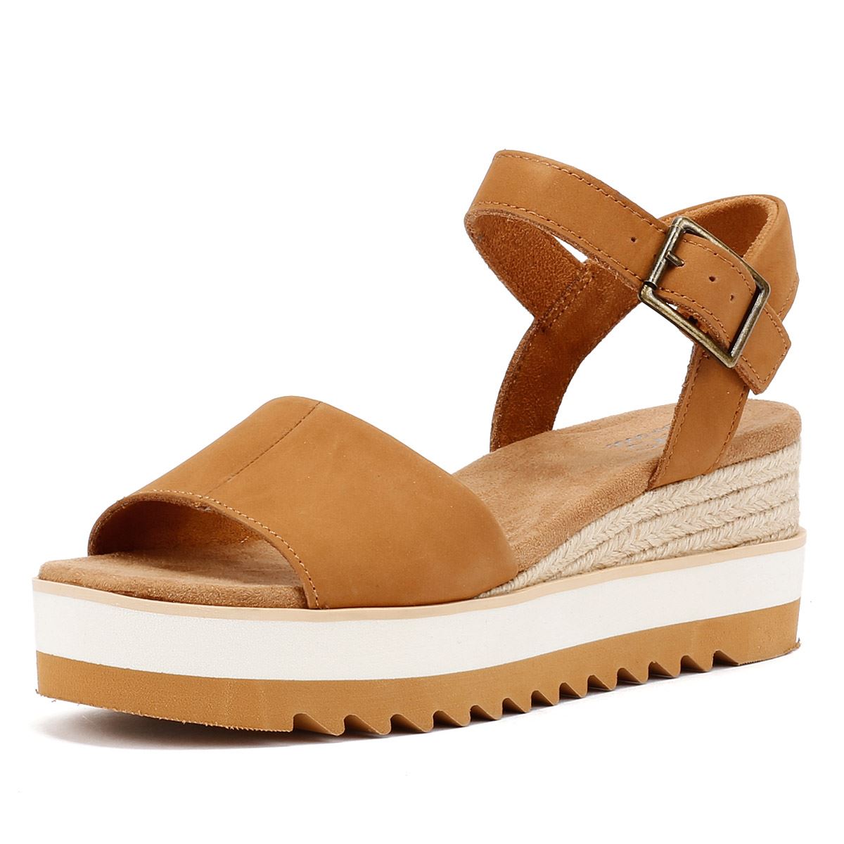 TOMS Diana Leather Women's Tan Wedges