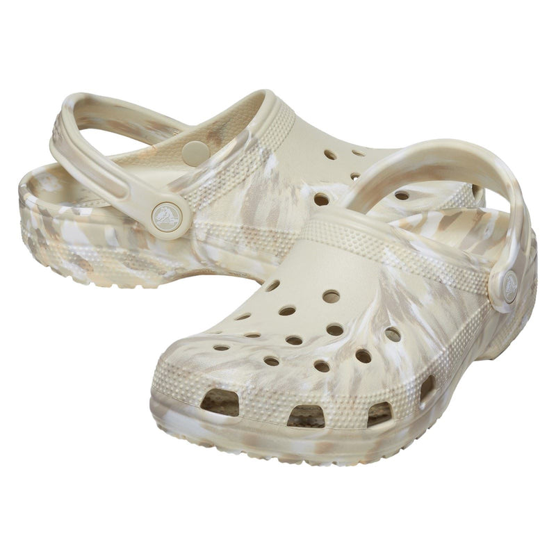 Crocs Classic Marbled Synthetic Bone/Multi Clogs