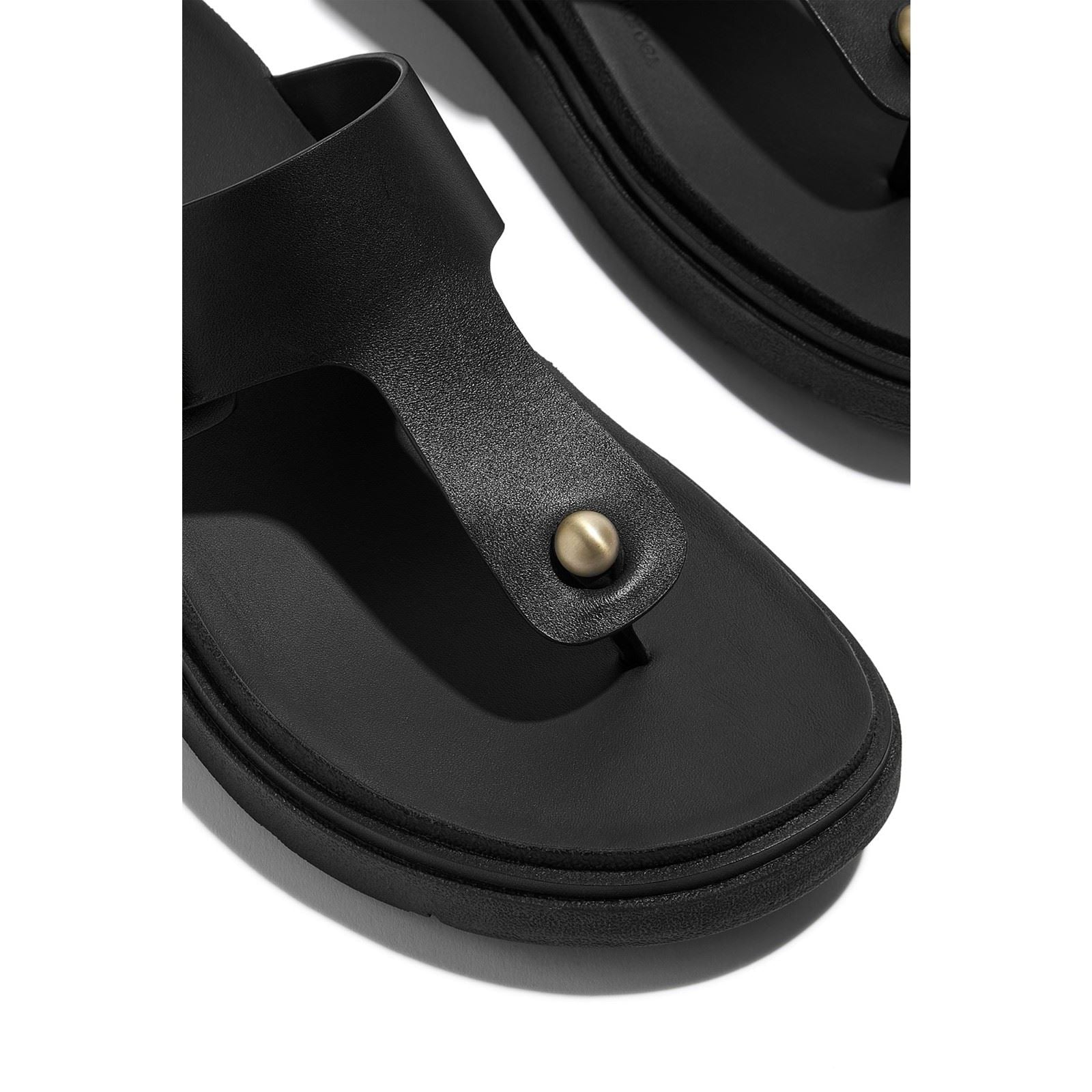 Fitflop Gen-FF Toe-Post Leather Women's Black Sandals