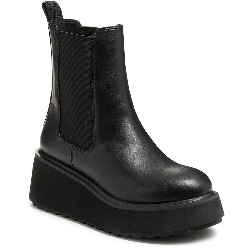 Rocket Dog Heyday Synthetic Women's Black Flat Chelsea Boots