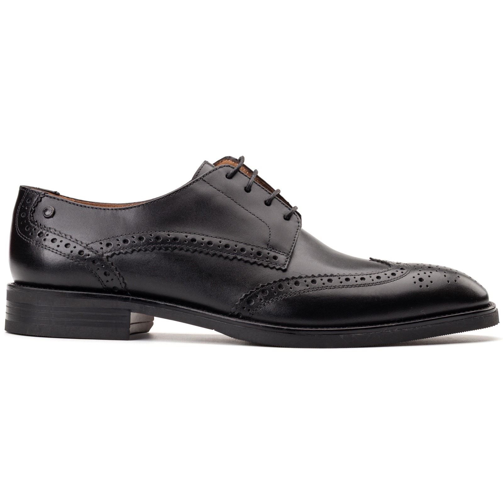 Base London Pocket Leather Men's Black Brogues Shoes
