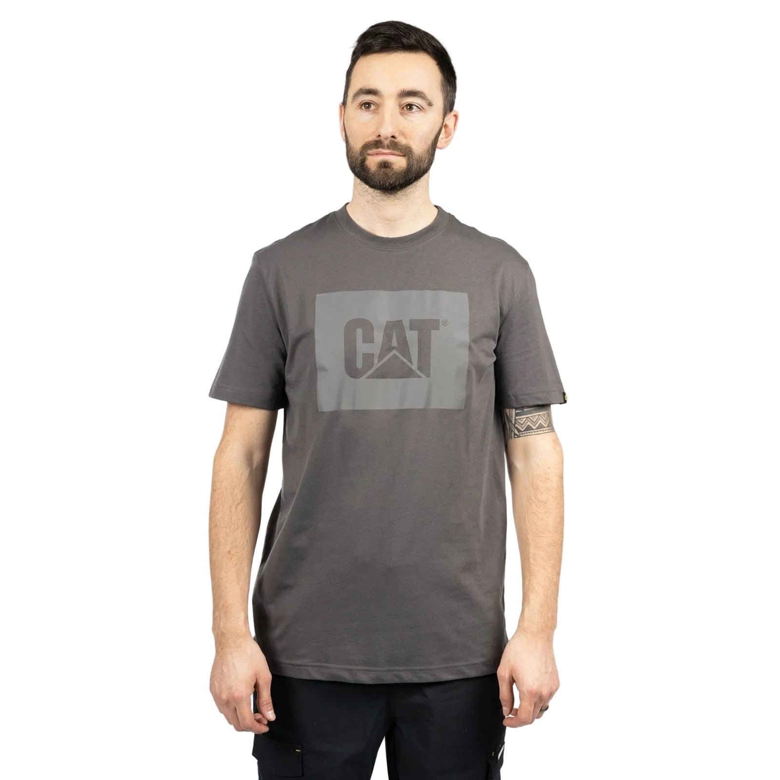 Caterpillar Graphic Cotton Men's Grey T-Shirt