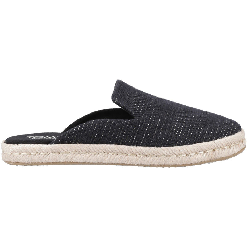 TOMS Santiago Mule Textile Women's Black Metallic Slippers