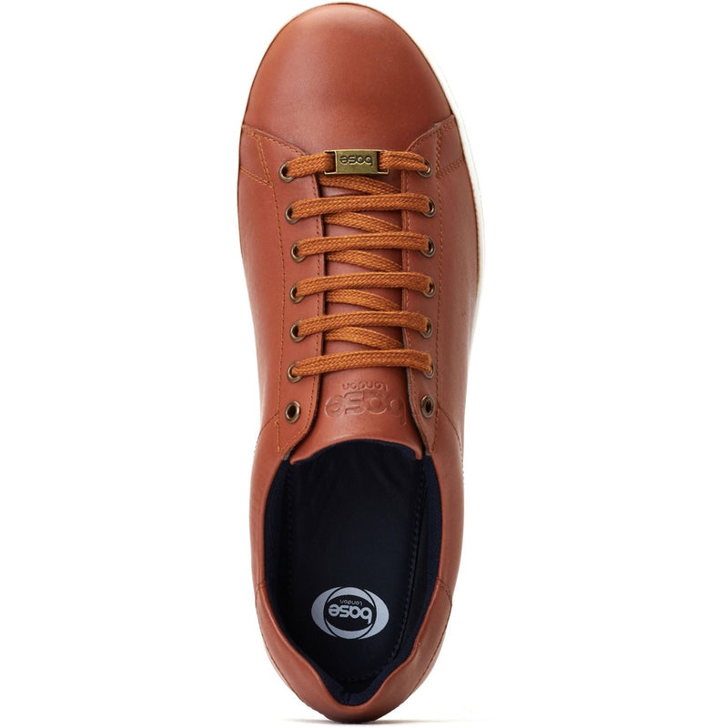 Base London Tucker Leather Men's Burnt Tan Trainers
