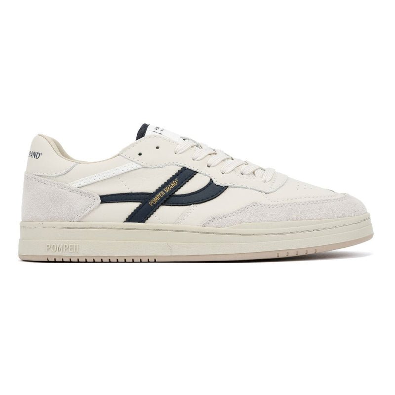 Pompeii Elan Leather Men's Ecru/Navy Trainers