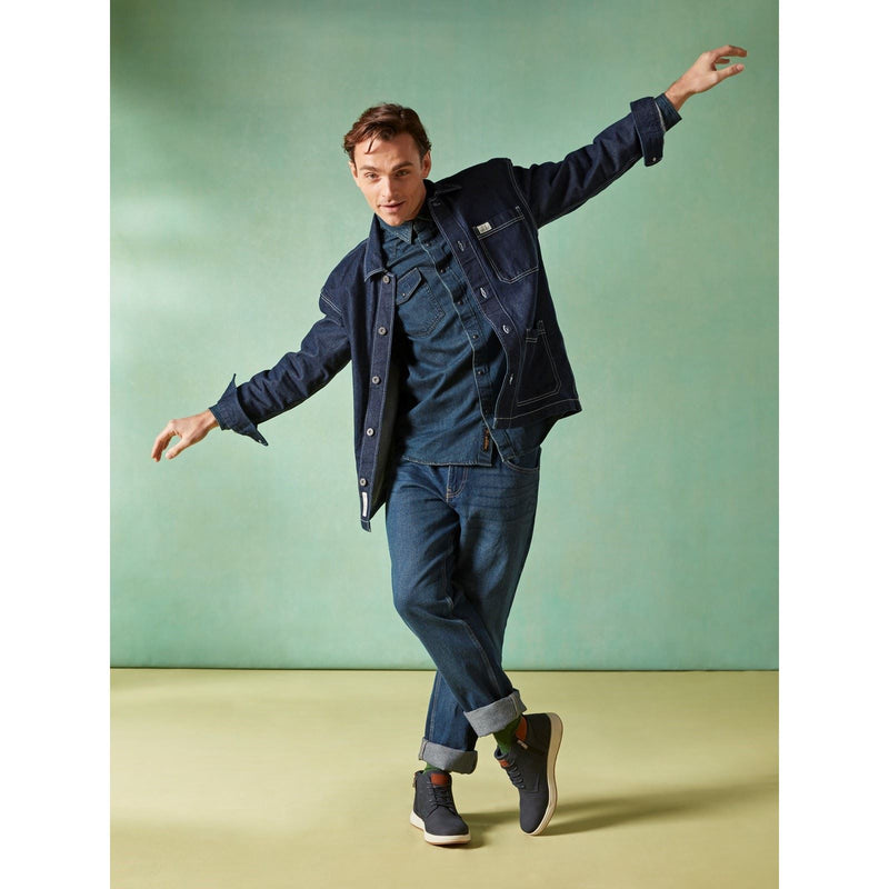 Hush Puppies Bronko Chukka Leather Men's Navy Boots