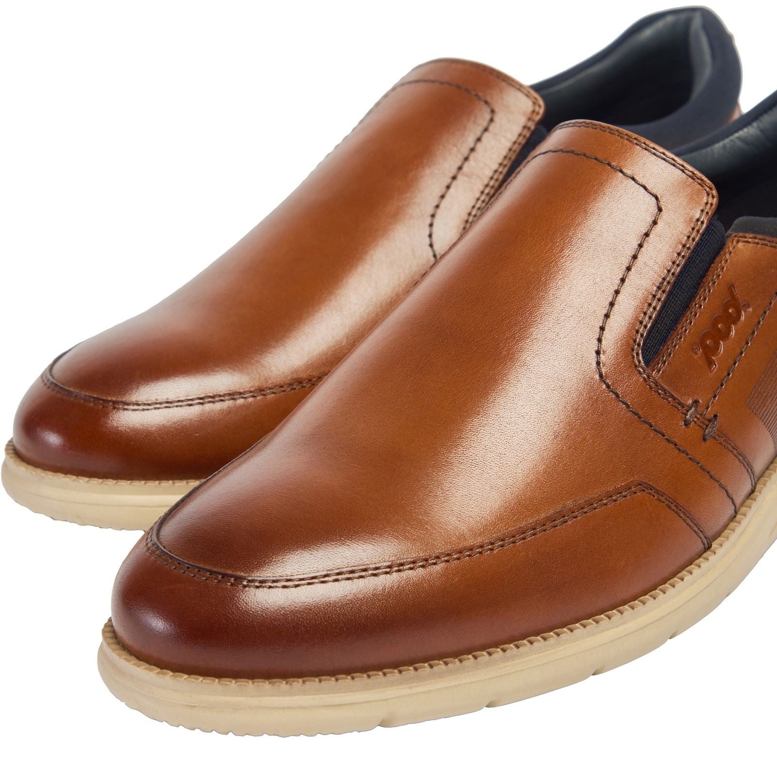 Pod Holden Leather/Textile Men's Cognac Trainers