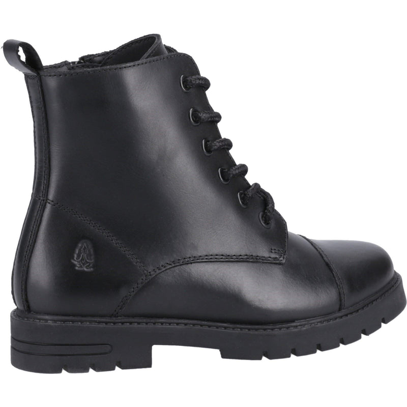 Hush Puppies Lauren Leather Junior Black Boots