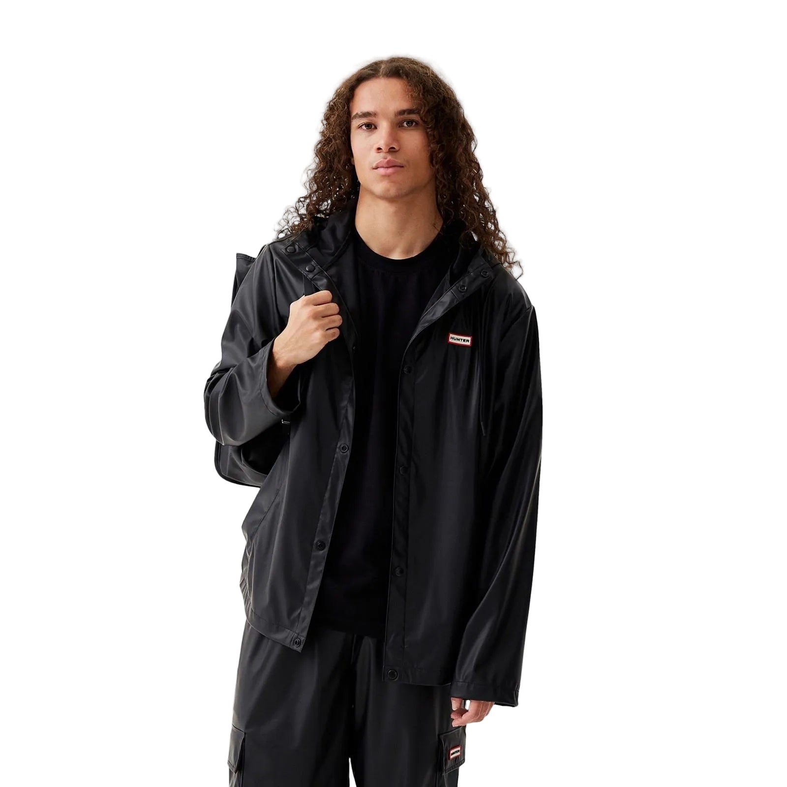 Hunter Izzy Hooded Black Jacket