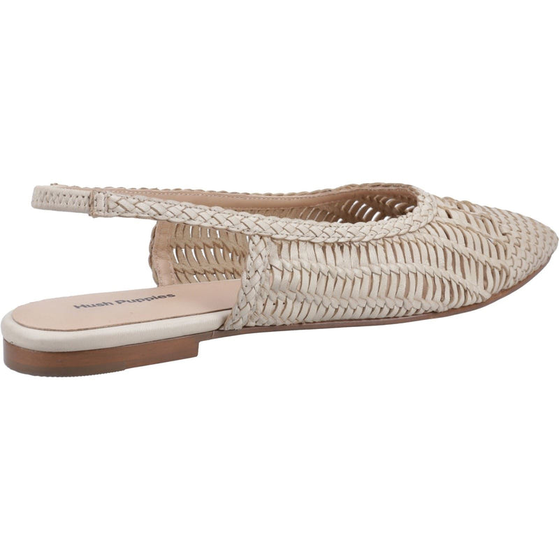 Hush Puppies Dalia Woven Leather Women's Cream Flats