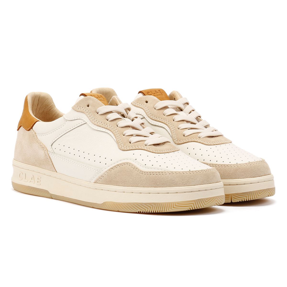 Clae Haywood Men's Fog Leather Safari Trainers