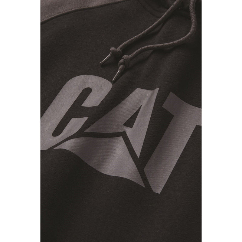 Caterpillar Raglan Cotton Men's Black Hooded Sweatshirt