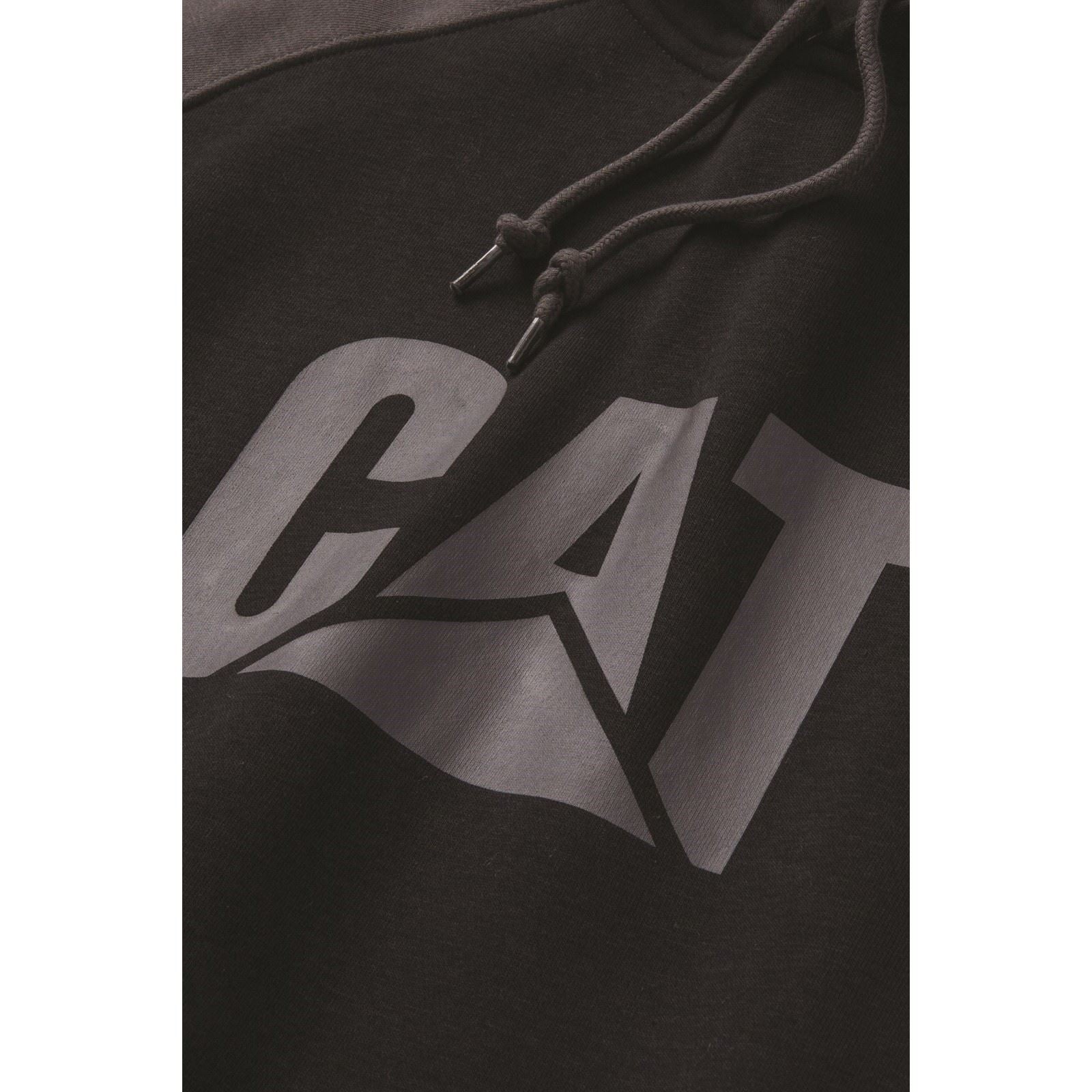 Caterpillar Raglan Cotton Men's Black Hooded Sweatshirt