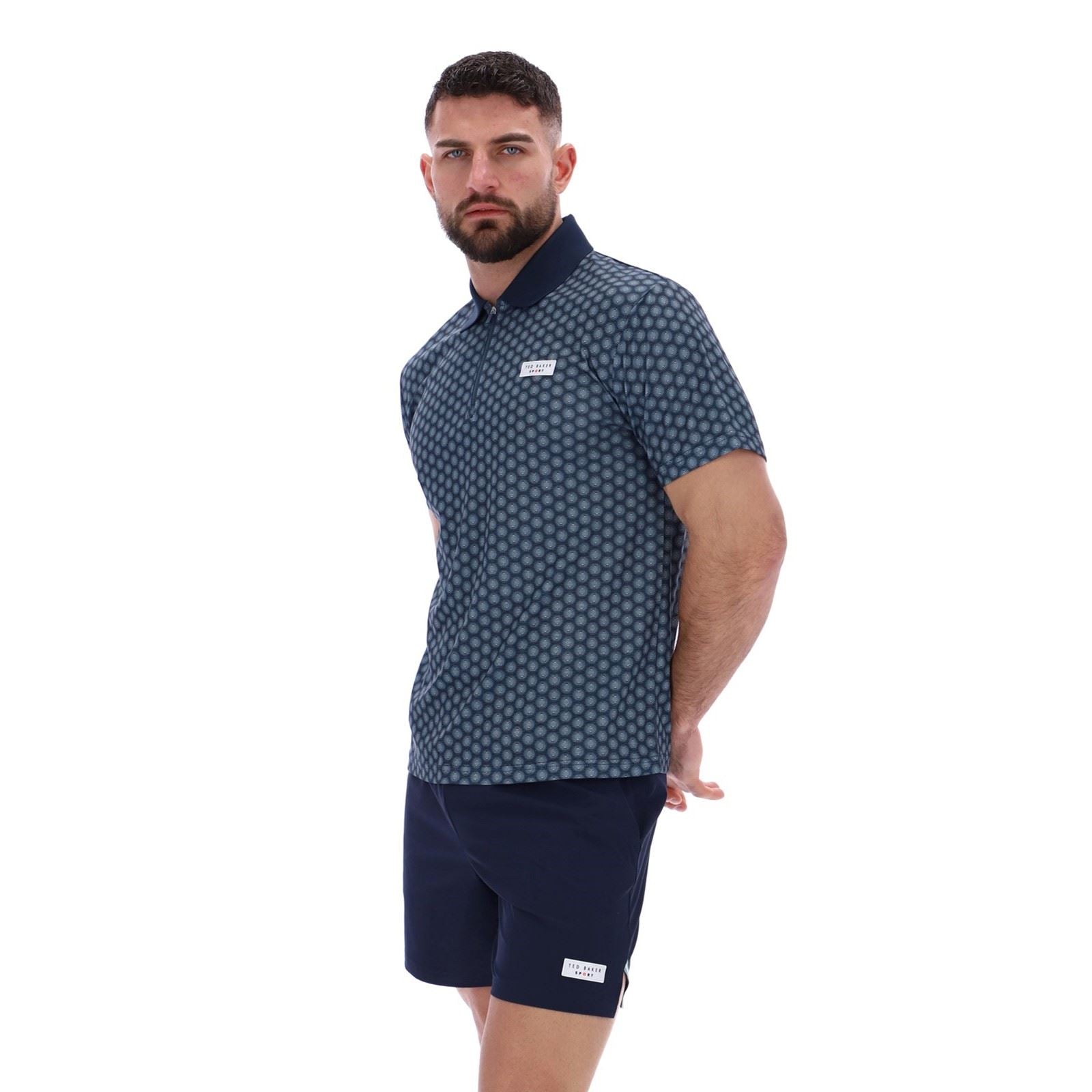 Ted Baker JAYDEN TBMTS2619 Polyester Men's Blue Activewear Polo Shirts