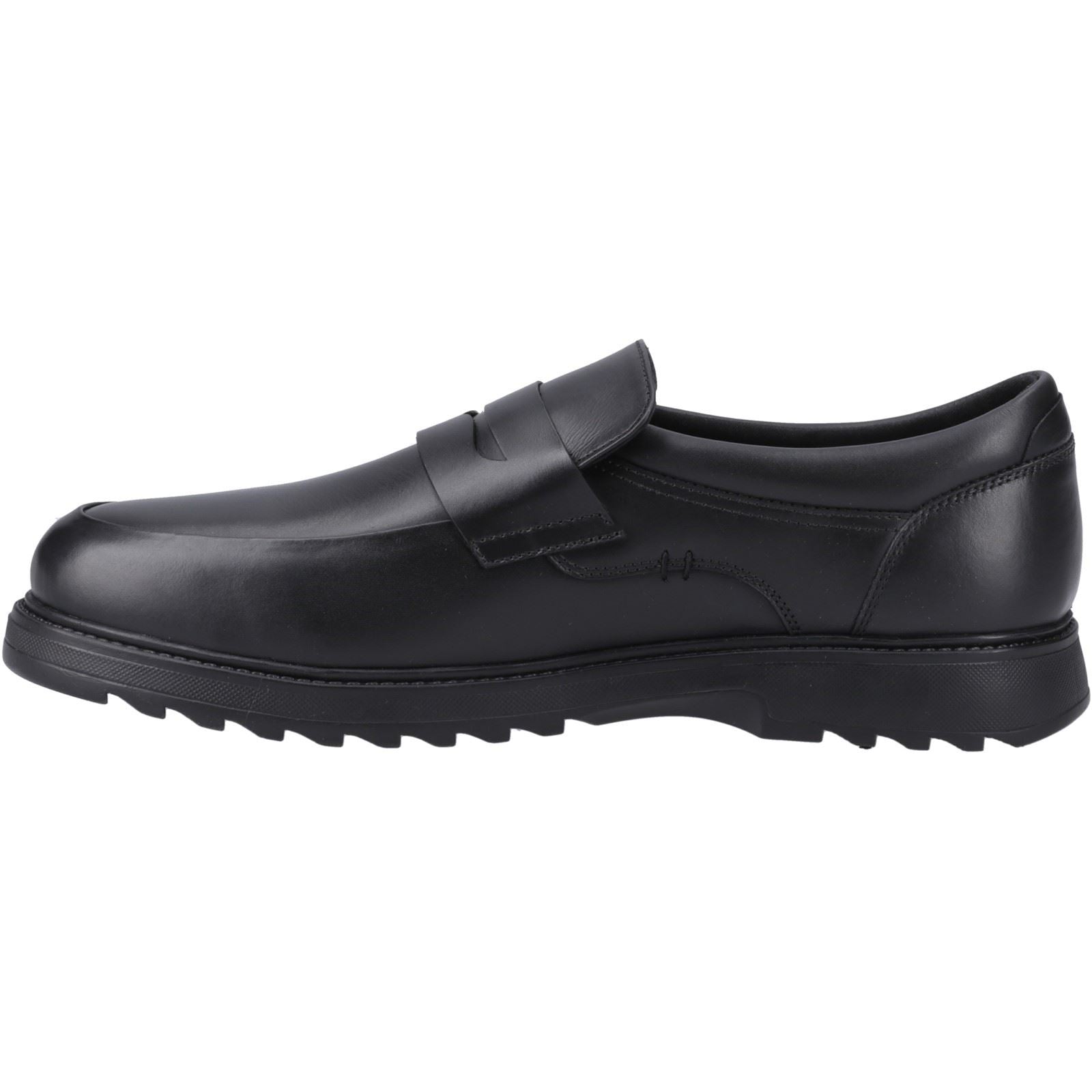 Hush Puppies Rocco Loafer Leather Youth Boy's Black Loafers