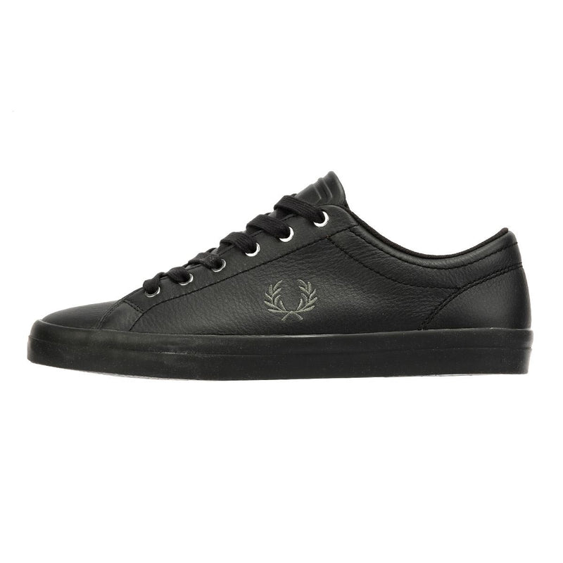 Fred Perry Baseline Leather Men's Black/Laurel Green Trainers