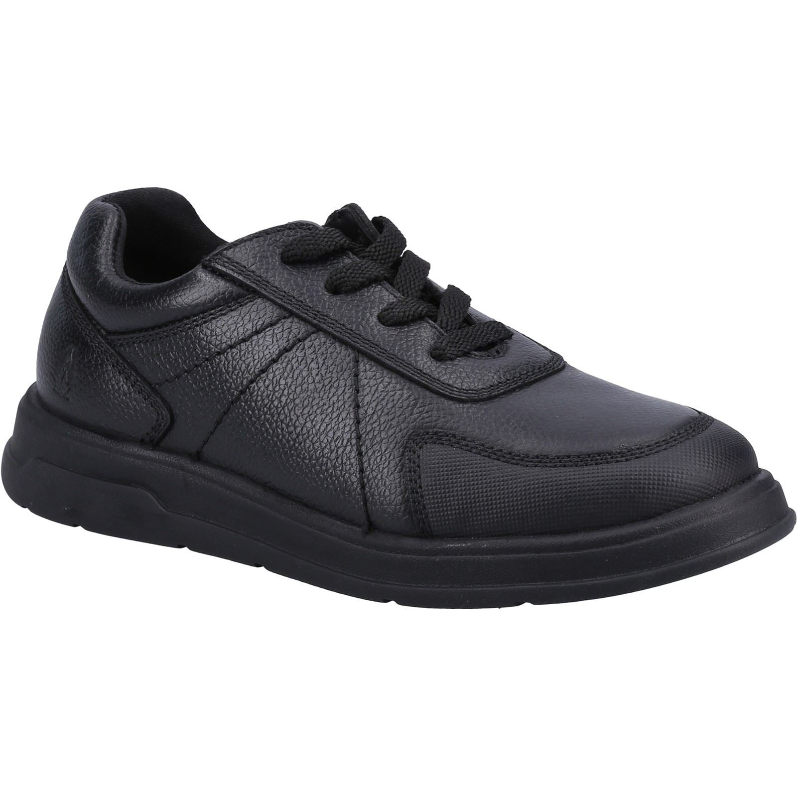 Hush Puppies Robert Leather Youth Boy's Black Lace-Up Shoes