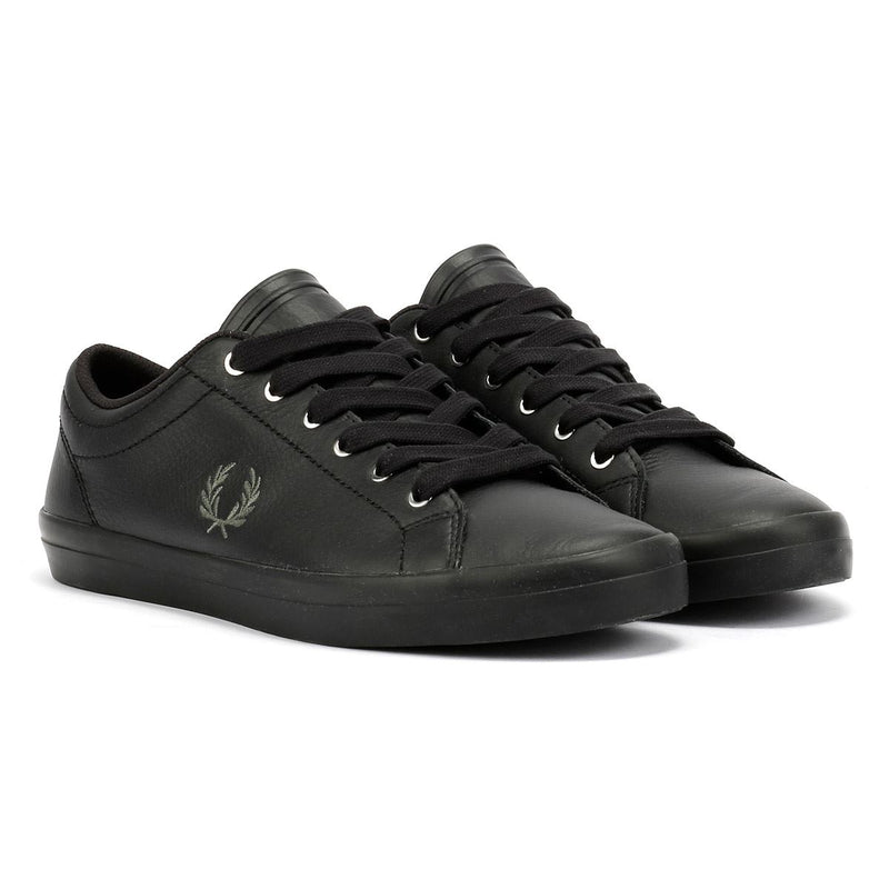 Fred Perry Baseline Leather Men's Black/Laurel Green Trainers