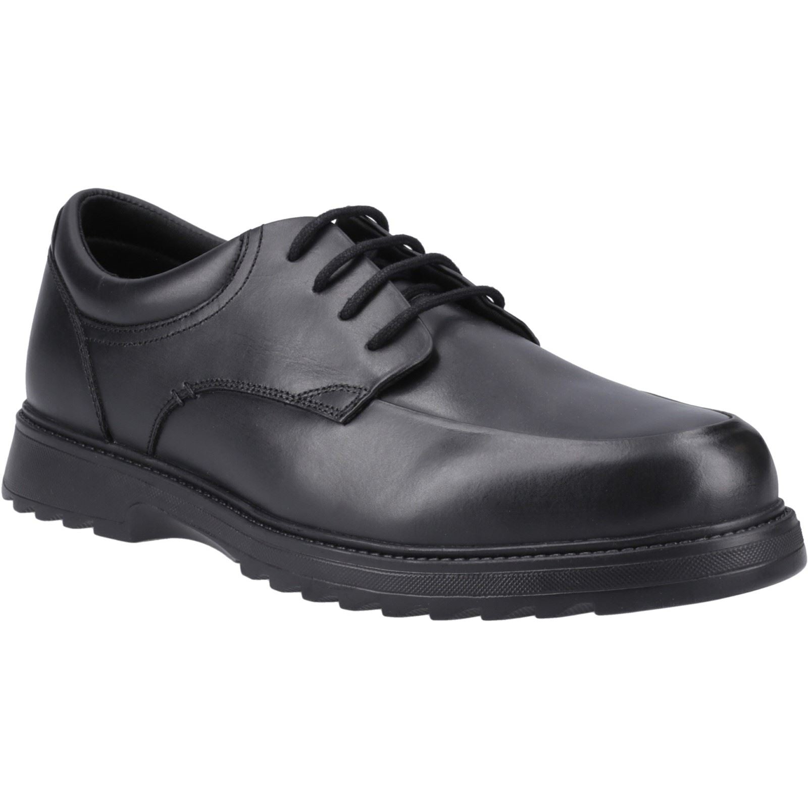 Hush Puppies Romeo Leather Boy's Black Lace-Up Shoes