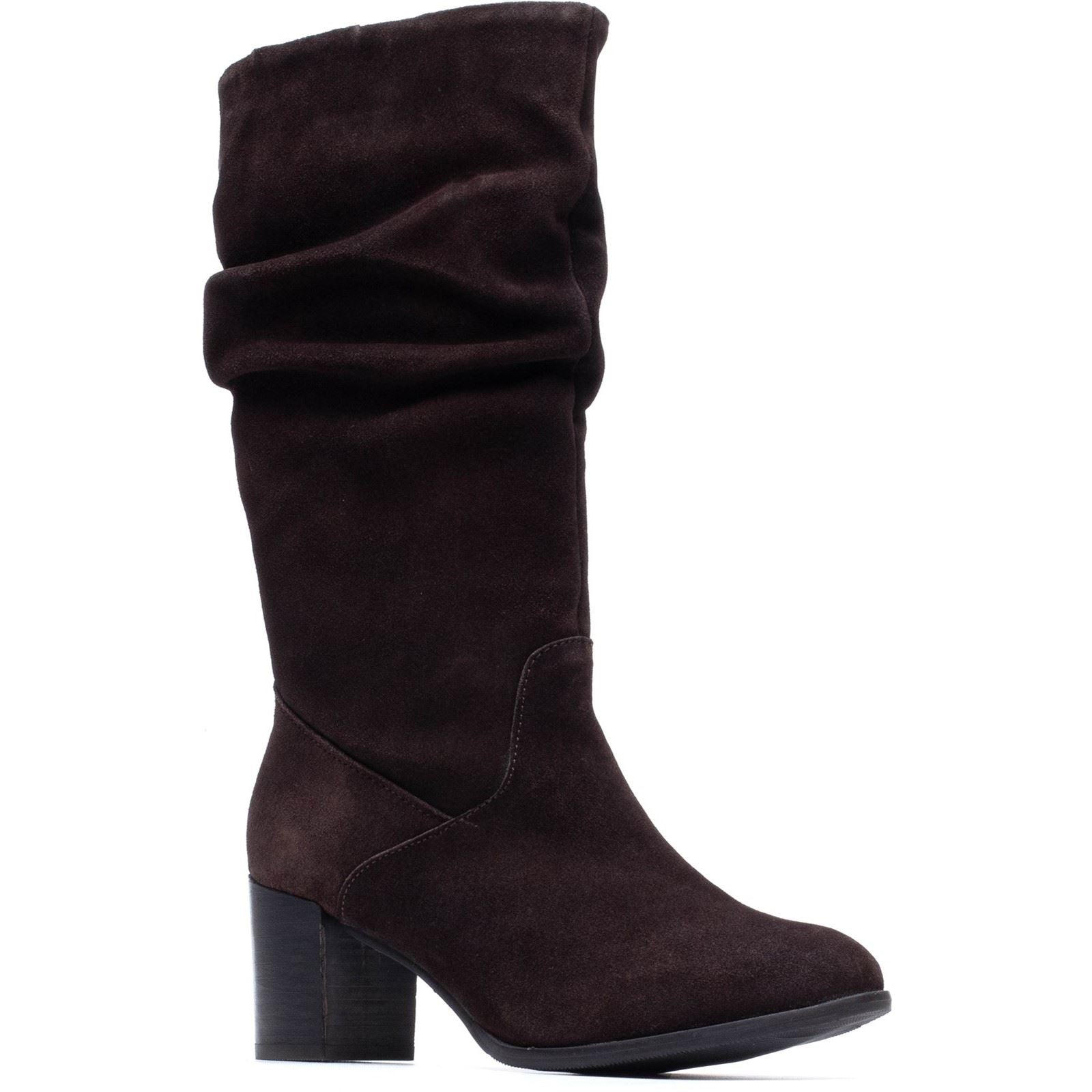 Hush Puppies Cosima Suede Women's Chocolate Heeled Knee High Boots