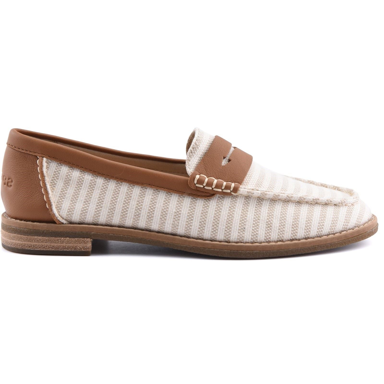 Sperry Port Driving Textile Women's White/Tan Standard Loafers