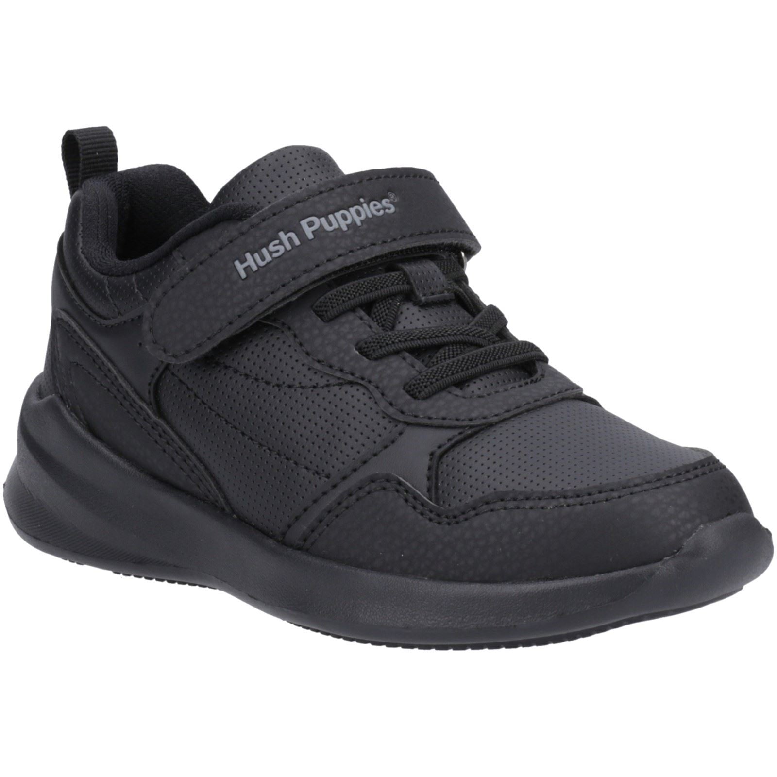 Hush Puppies Marling Bungee Lace Youth Black Shoes - UK 6