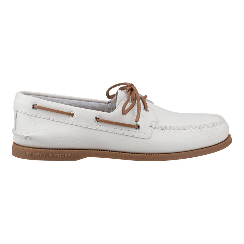 Sperry Authentic 2 Eye Leather Men's White/Gum Boat Shoes