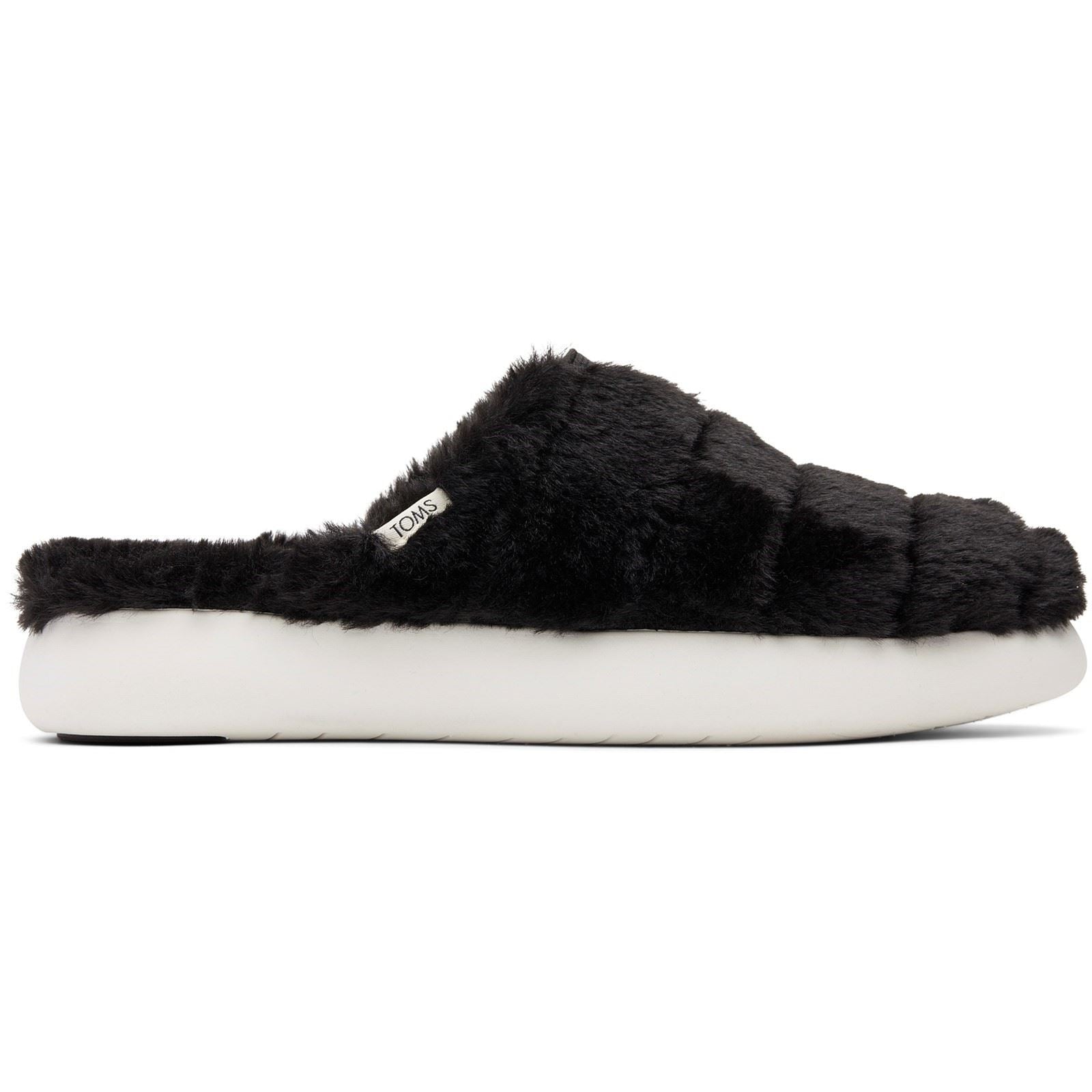 TOMS Alpargata Mallow Polyester Faux Fux Women's Black Faux Fur Mules
