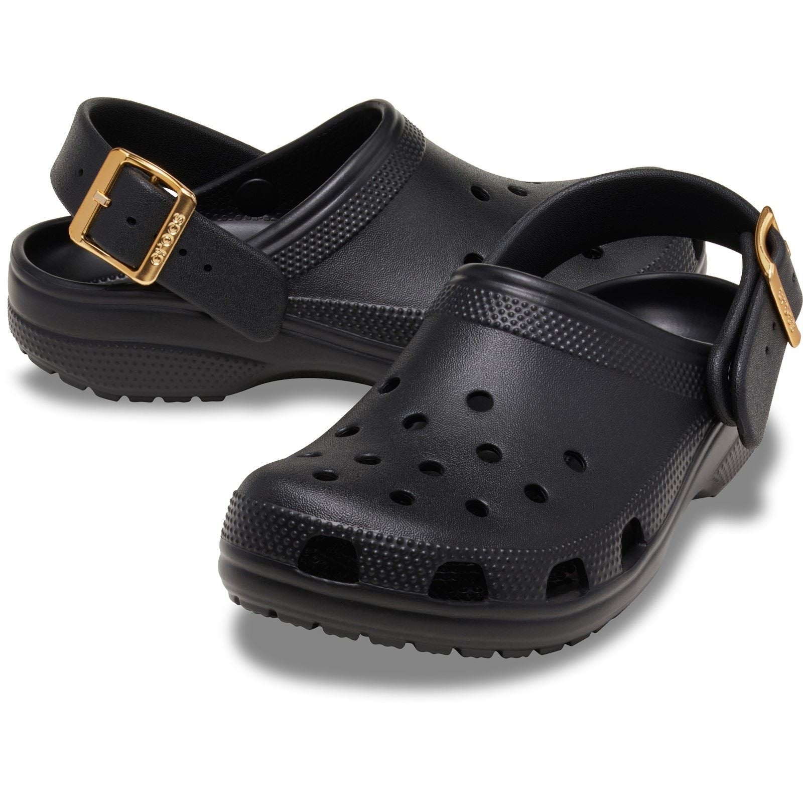 Crocs Classic Metallic Buckle EVA Women's Black Clogs