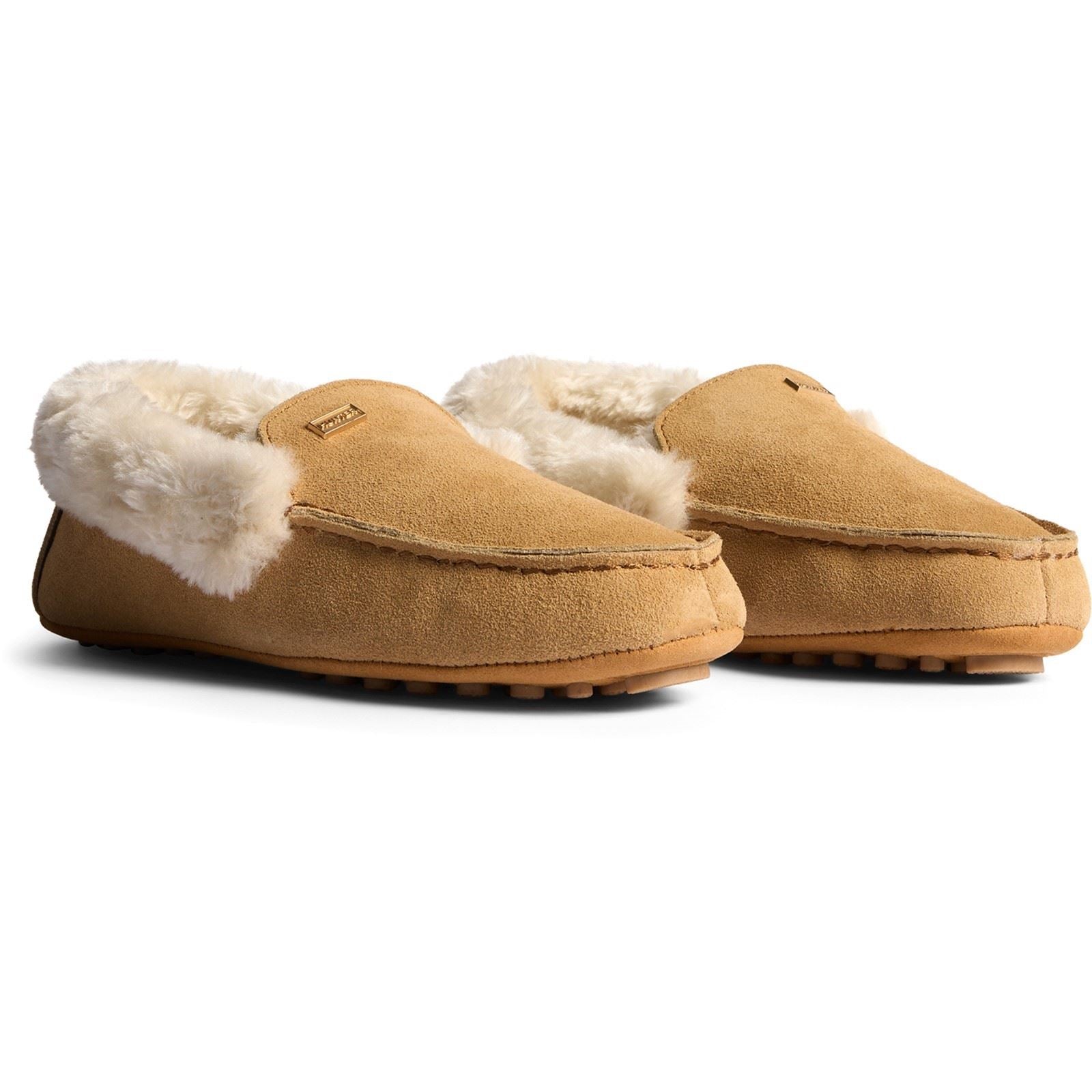Hunter Womens Moccasin Slipper Sherpa Suede Women's Biscuit Slippers