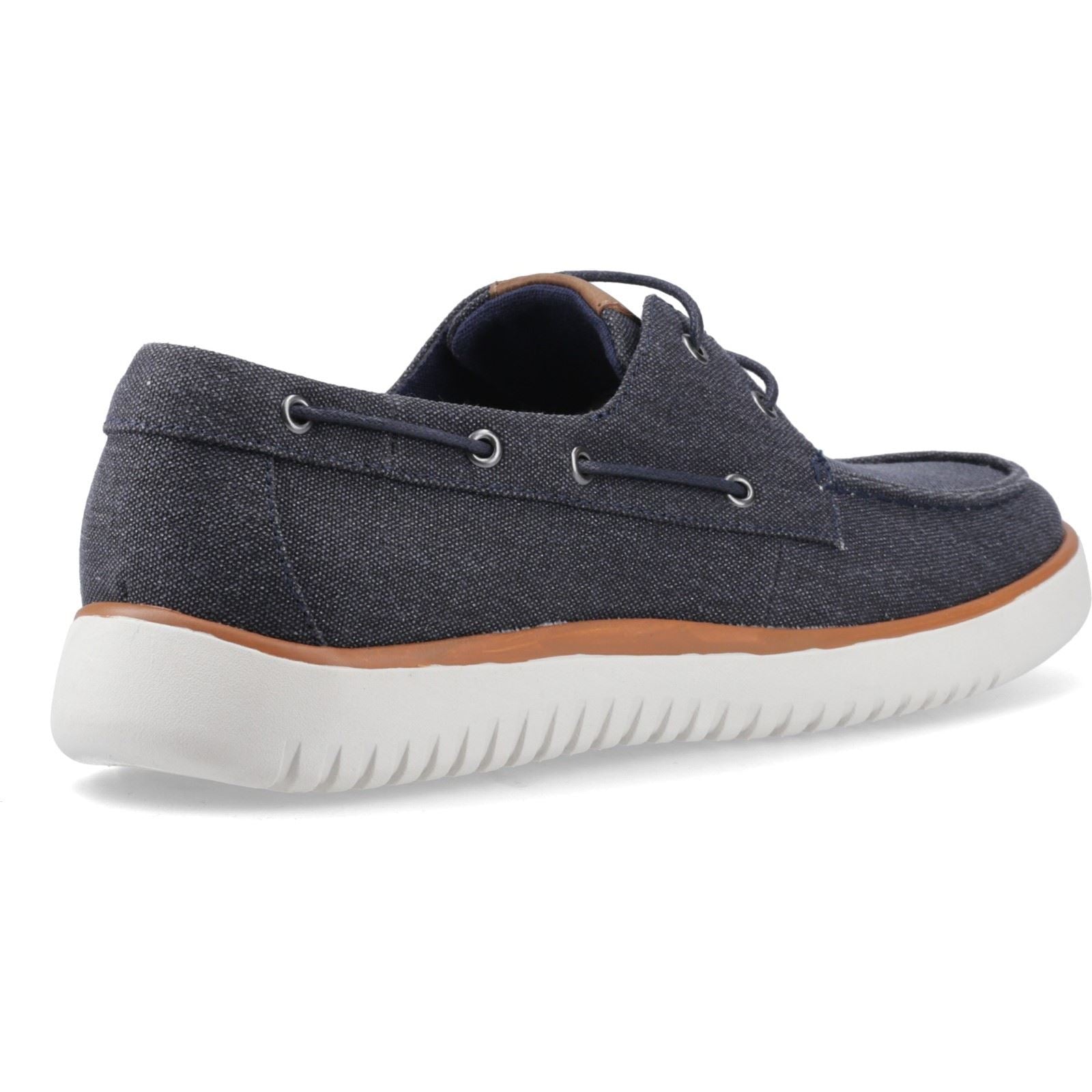 Hush Puppies Daniel Canvas Boat Shoe Canvas Men's Navy Boat Shoes