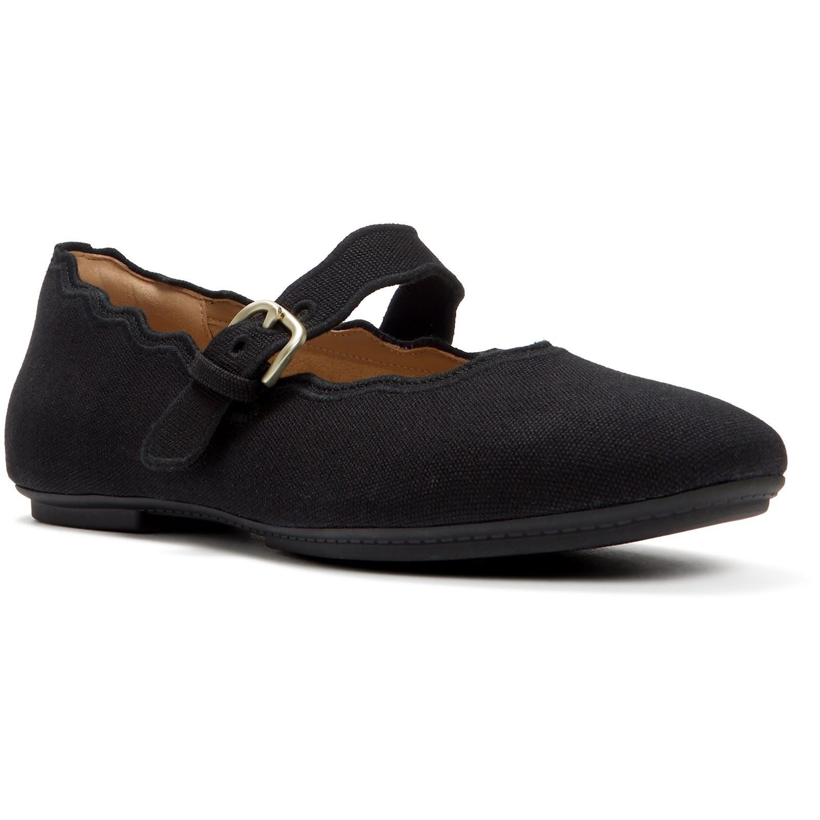 Fitflop Delicato Wave-Edge Polyester Women's Black Shoes