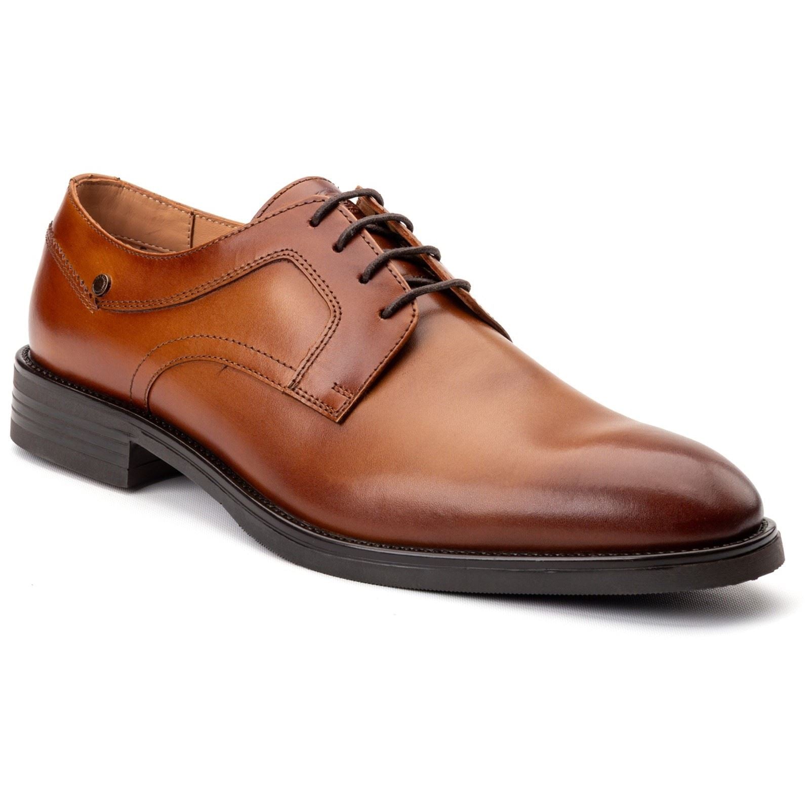 Base London Sleeve Leather Men's Tan Lace-Up Shoes