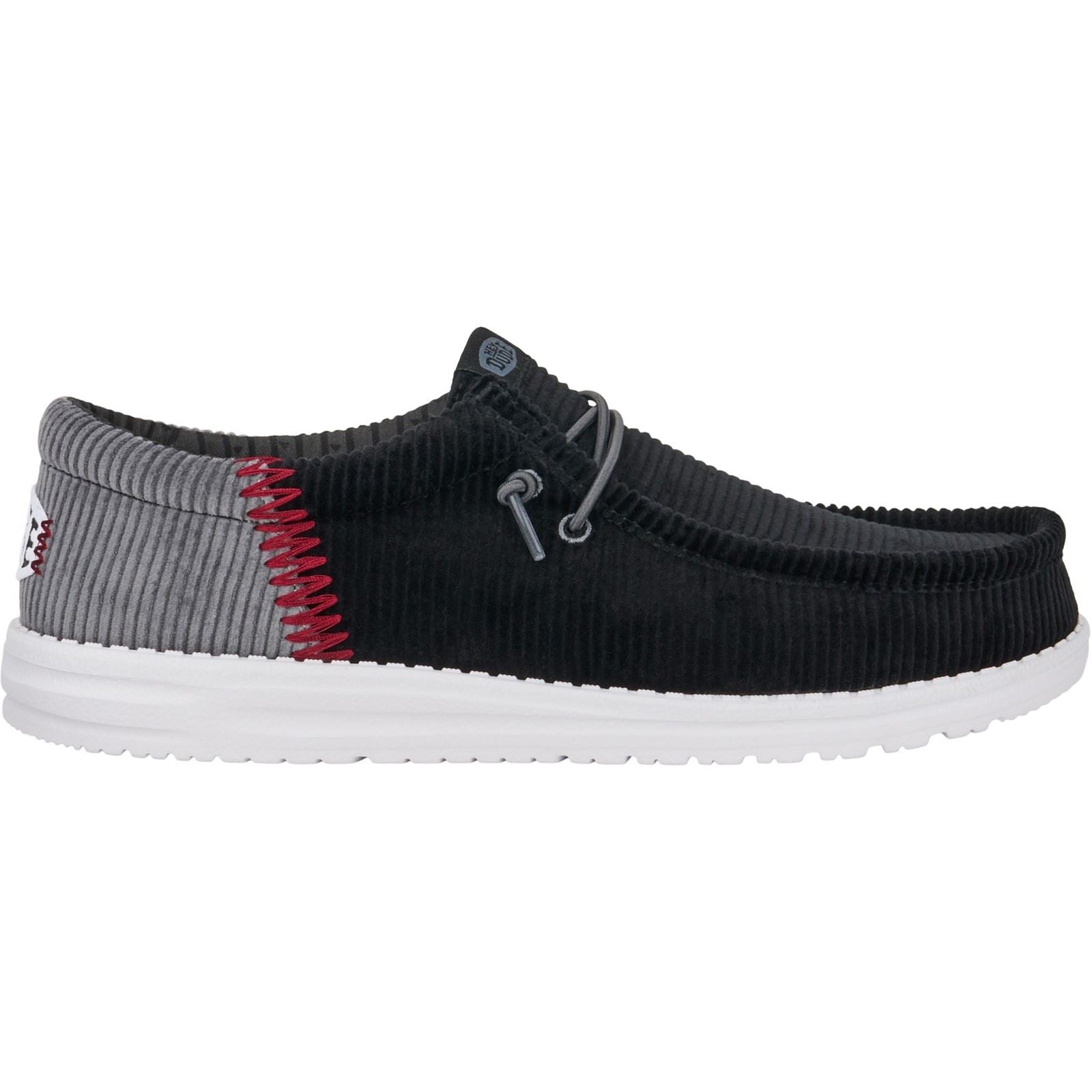 HEYDUDE Wally Funk Corduroy Textile Men's Black Shoes