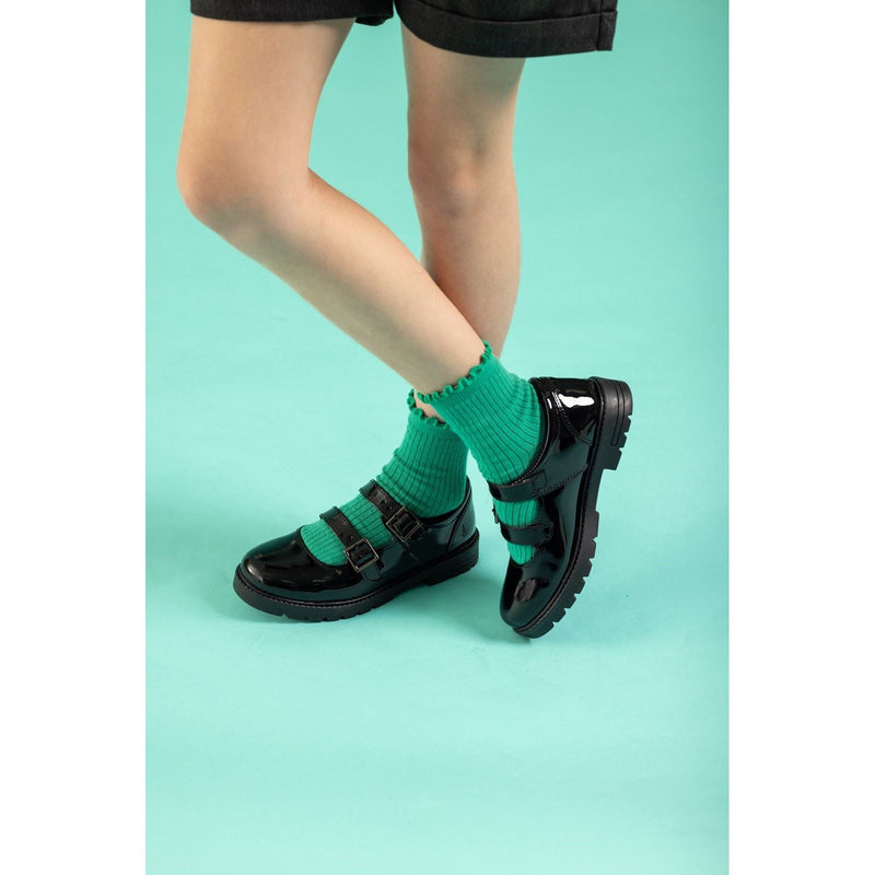 Hush Puppies Ella Patent Leather Junior Black Shoes