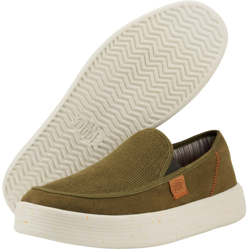 HEYDUDE Sunapee Coastline Cotton Blend Men's Olive Loafers
