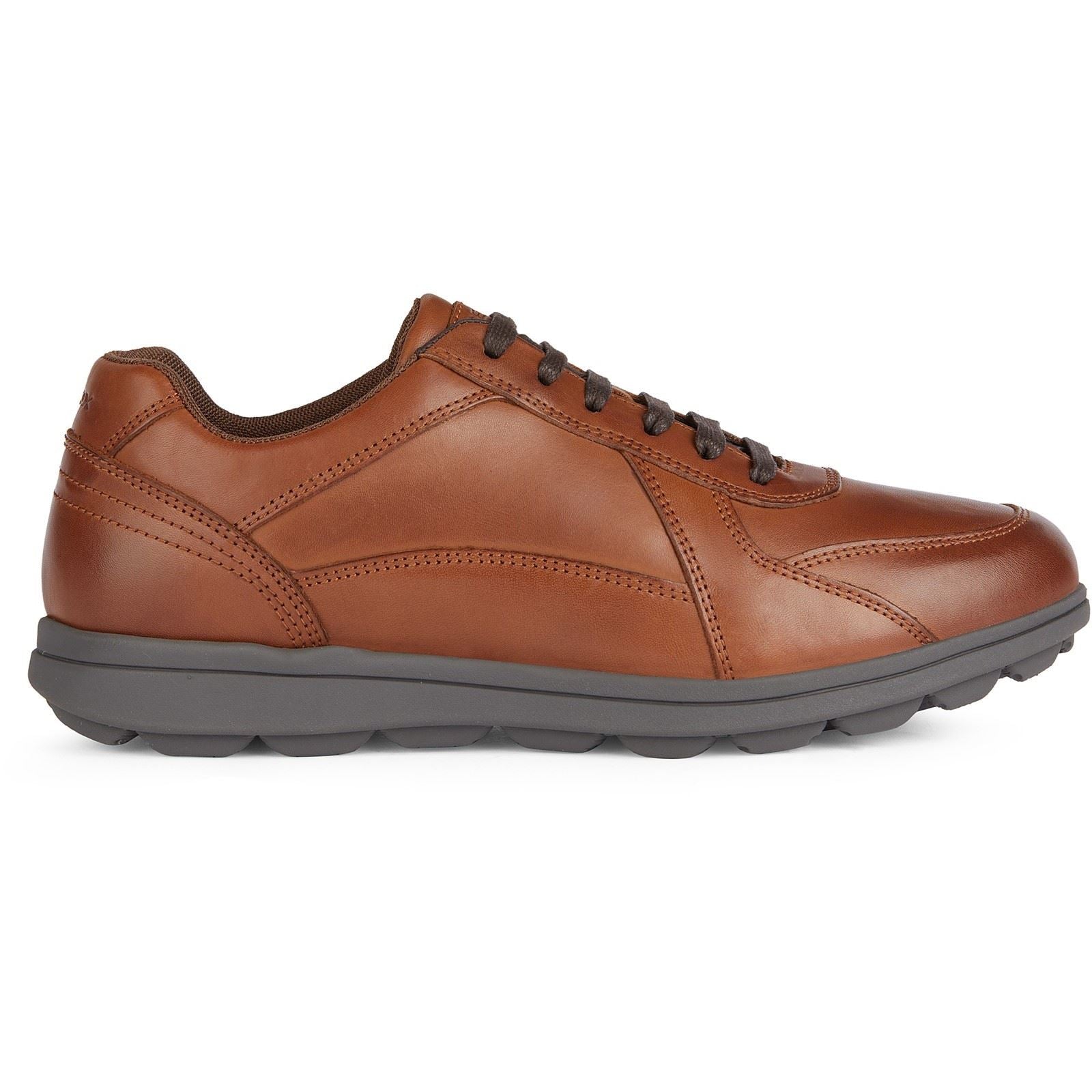Geox U SPHERICA EC12 Leather Bovine Full Grain Men's Cognac Trainers
