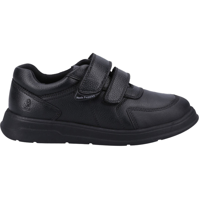 Hush Puppies Ryan Leather Youth Boy's Black Shoes
