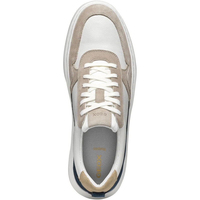 Geox U DEIVEN Leather/Suede Men's Sand/White Trainers