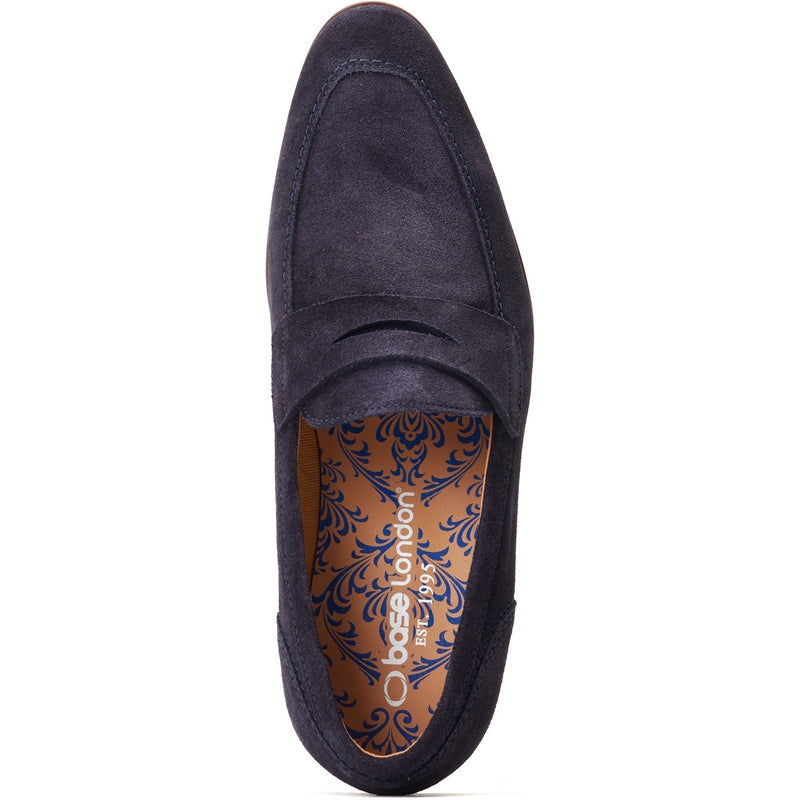 Base London Bruno Leather Men's Navy Loafers